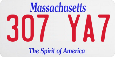 MA license plate 307YA7