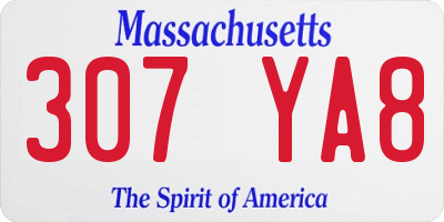 MA license plate 307YA8