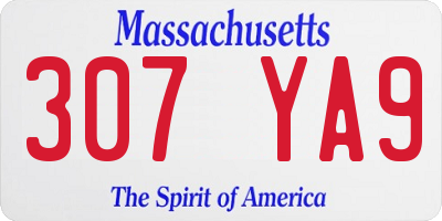 MA license plate 307YA9