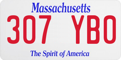 MA license plate 307YB0