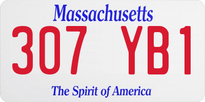 MA license plate 307YB1