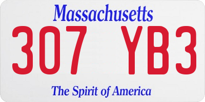 MA license plate 307YB3