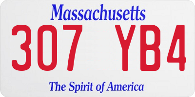 MA license plate 307YB4