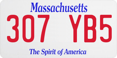 MA license plate 307YB5