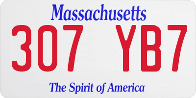 MA license plate 307YB7