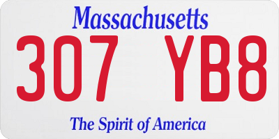 MA license plate 307YB8