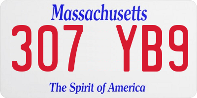 MA license plate 307YB9