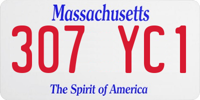MA license plate 307YC1