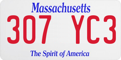 MA license plate 307YC3