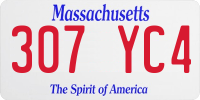 MA license plate 307YC4