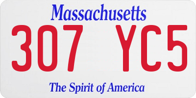 MA license plate 307YC5