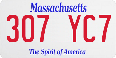 MA license plate 307YC7