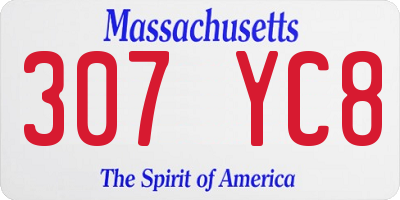 MA license plate 307YC8