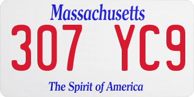 MA license plate 307YC9