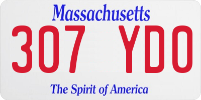 MA license plate 307YD0