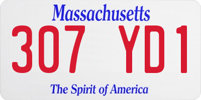 MA license plate 307YD1