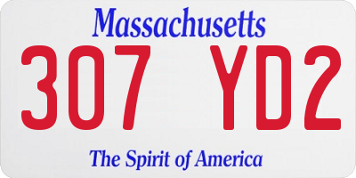 MA license plate 307YD2