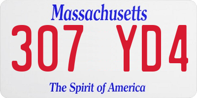 MA license plate 307YD4