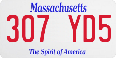 MA license plate 307YD5