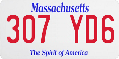 MA license plate 307YD6