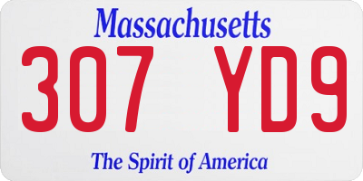 MA license plate 307YD9