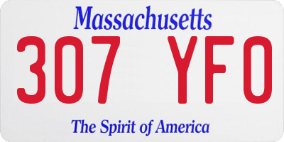 MA license plate 307YF0