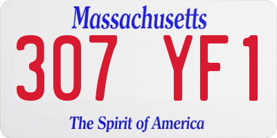 MA license plate 307YF1