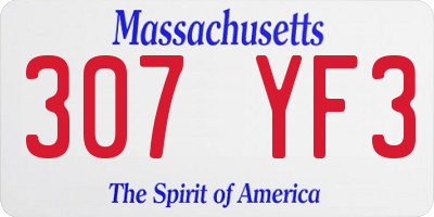 MA license plate 307YF3