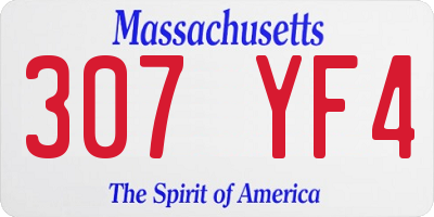 MA license plate 307YF4
