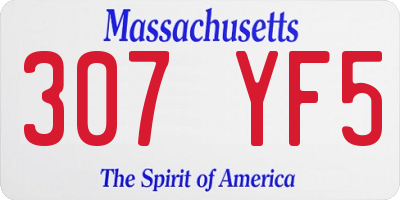 MA license plate 307YF5