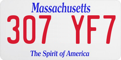 MA license plate 307YF7