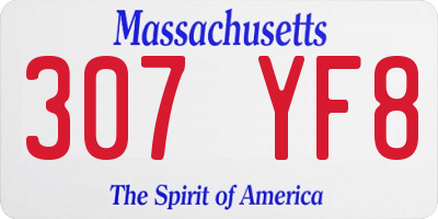 MA license plate 307YF8
