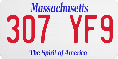 MA license plate 307YF9
