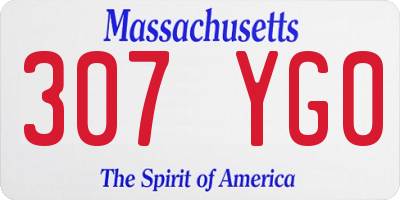 MA license plate 307YG0