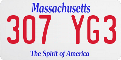 MA license plate 307YG3