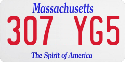 MA license plate 307YG5
