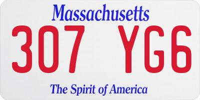 MA license plate 307YG6