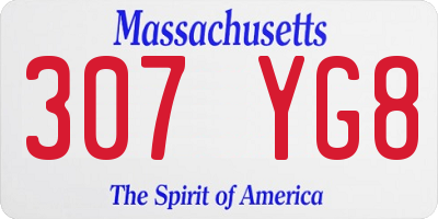 MA license plate 307YG8