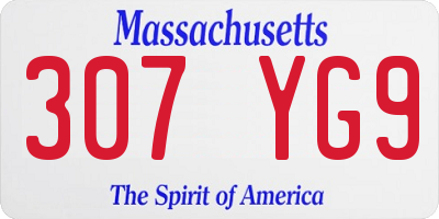 MA license plate 307YG9
