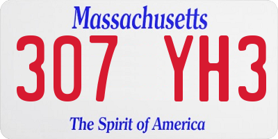 MA license plate 307YH3