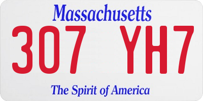 MA license plate 307YH7