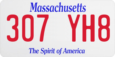 MA license plate 307YH8