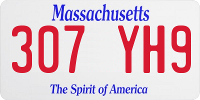 MA license plate 307YH9