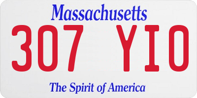 MA license plate 307YI0