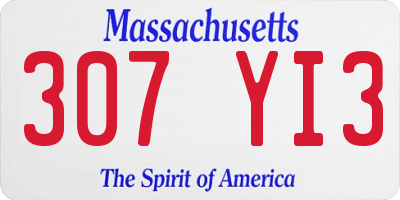 MA license plate 307YI3