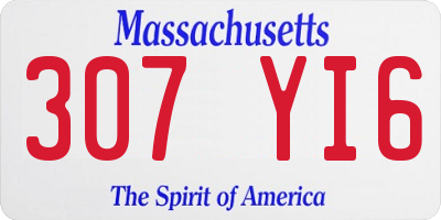 MA license plate 307YI6