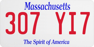 MA license plate 307YI7