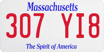 MA license plate 307YI8