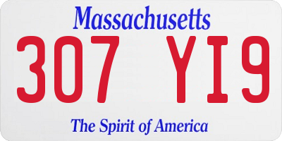 MA license plate 307YI9