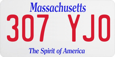 MA license plate 307YJ0